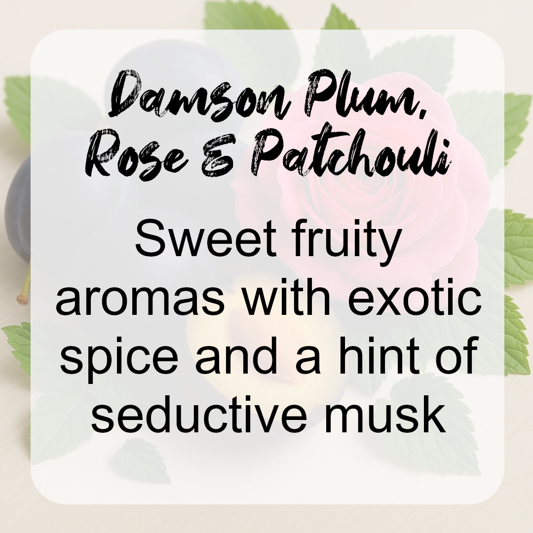 Damson Plum, Rose & Patchouli Wax Melts with Botanicals