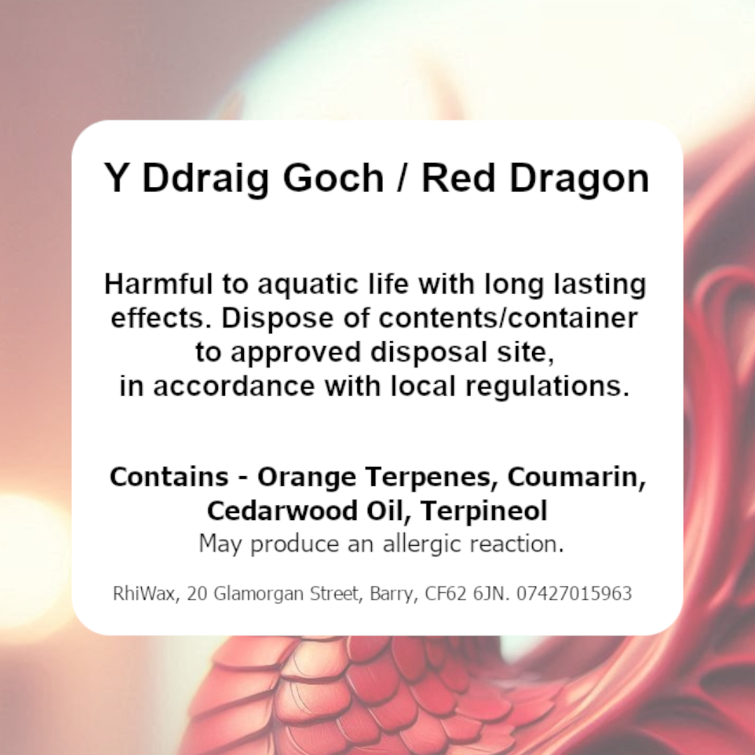 Yr Ddraig Goch / Red Dragon Wax Melts - Earthy, Woody, Patchouli