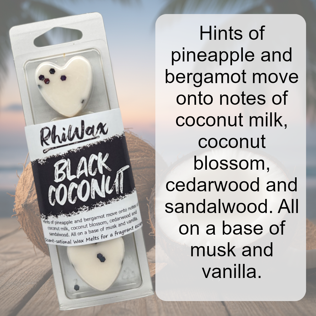 Black Coconut Wax Melts - Coconut, Vanilla, Musk