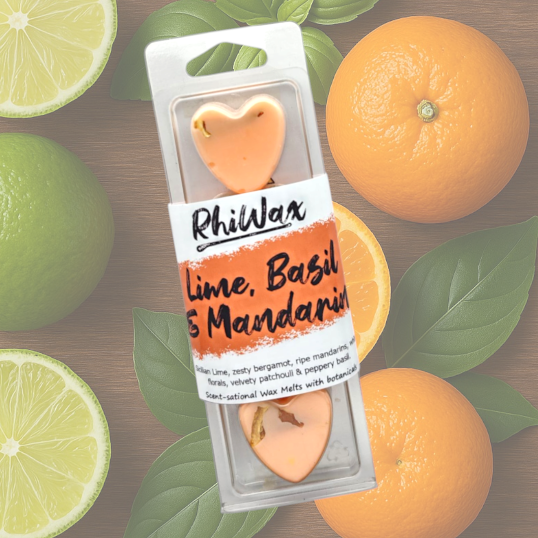 Lime, Basil & Mandarin Wax Melts with Botanicals
