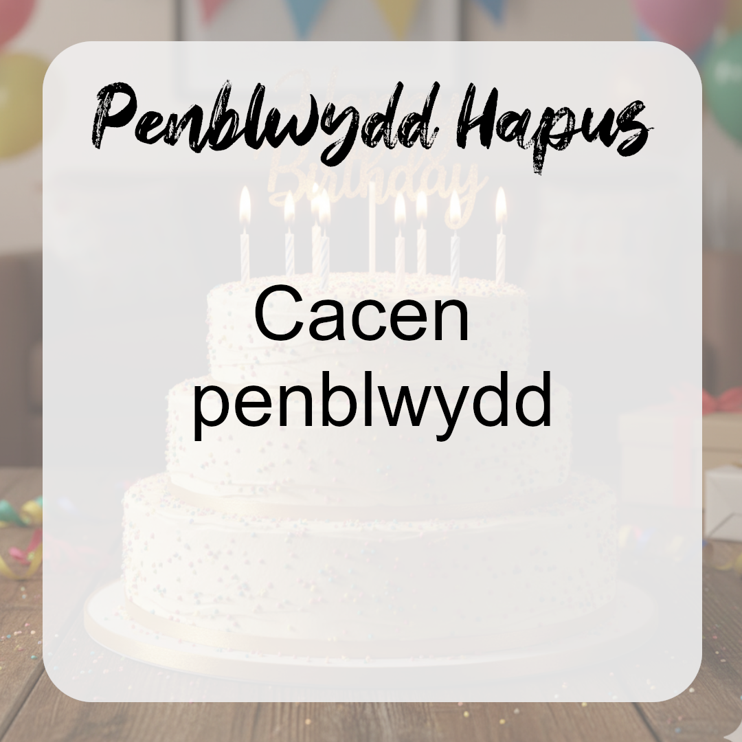 Penblwydd Hapus - Cacen Penblwydd